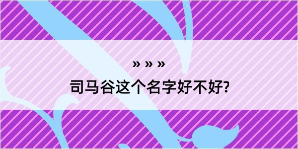 司马谷这个名字好不好?