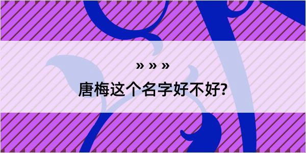 唐梅这个名字好不好?