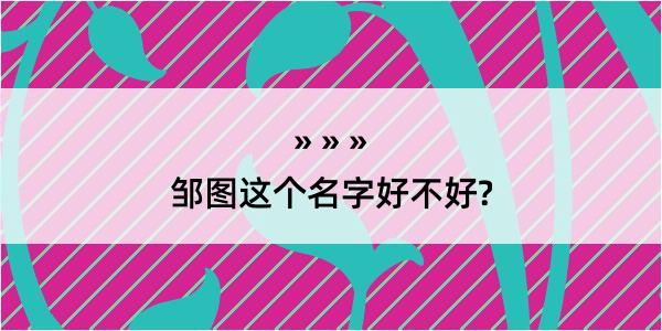 邹图这个名字好不好?