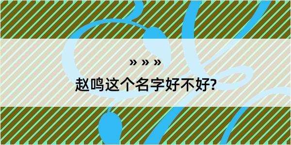 赵鸣这个名字好不好?