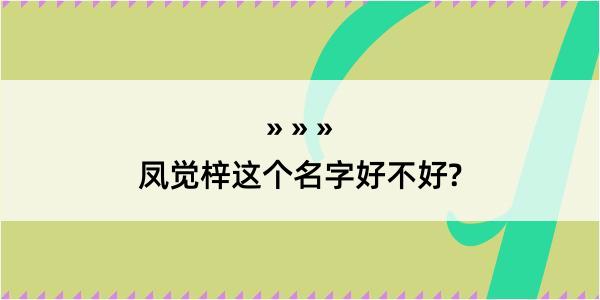 凤觉梓这个名字好不好?