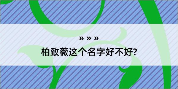 柏致薇这个名字好不好?