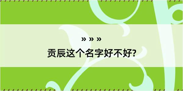 贡辰这个名字好不好?