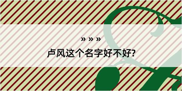 卢风这个名字好不好?