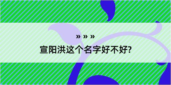 宣阳洪这个名字好不好?