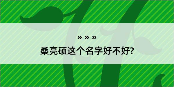 桑亮硕这个名字好不好?