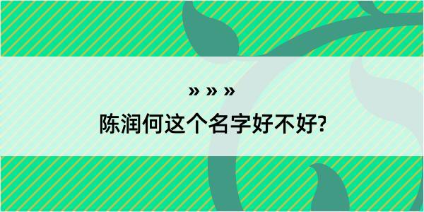 陈润何这个名字好不好?