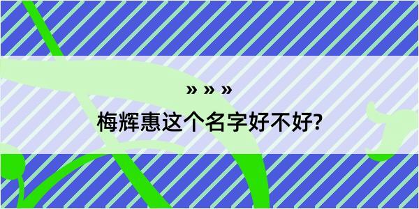 梅辉惠这个名字好不好?