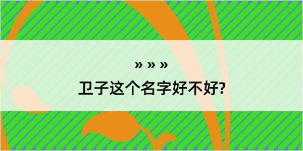 卫子这个名字好不好?