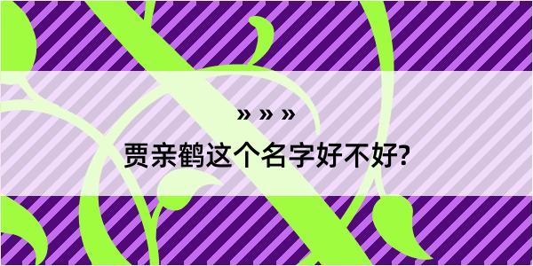 贾亲鹤这个名字好不好?