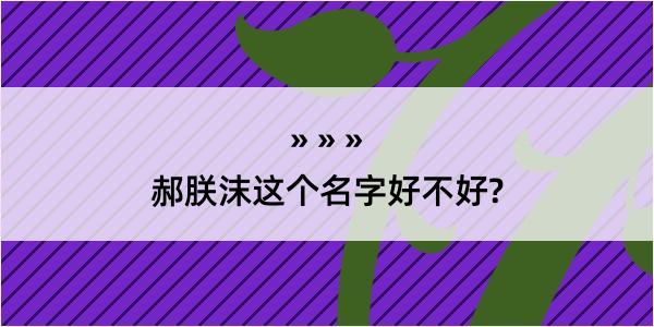 郝朕沫这个名字好不好?