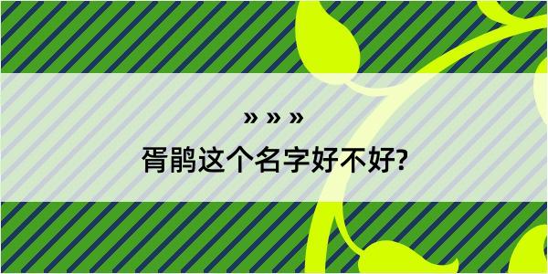 胥鹃这个名字好不好?