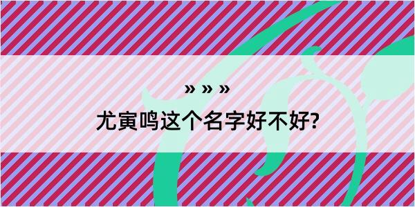 尤寅鸣这个名字好不好?