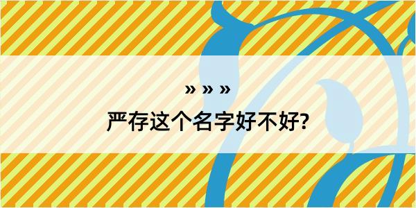 严存这个名字好不好?