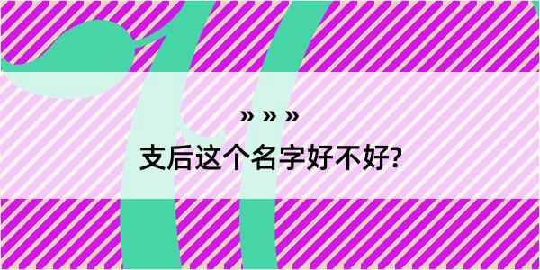 支后这个名字好不好?