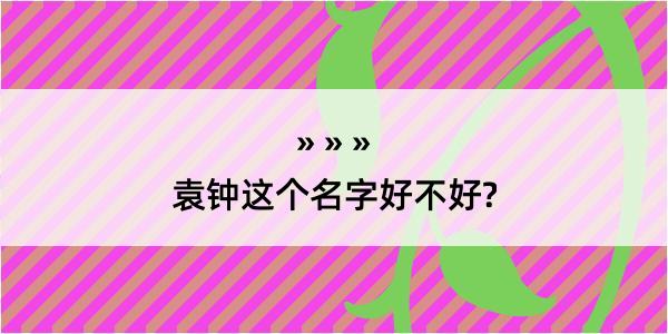 袁钟这个名字好不好?