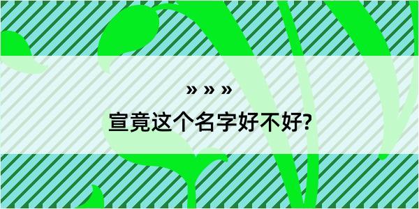 宣竟这个名字好不好?