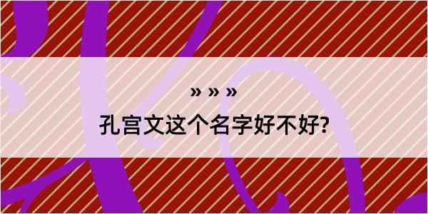 孔宫文这个名字好不好?