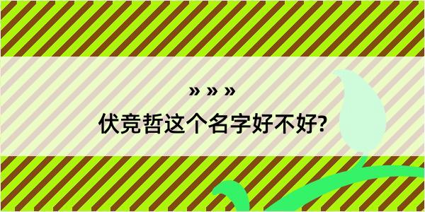 伏竞哲这个名字好不好?