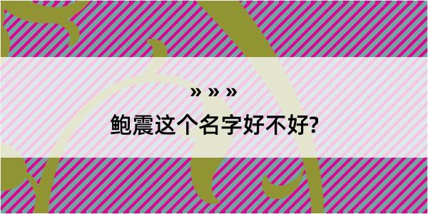 鲍震这个名字好不好?