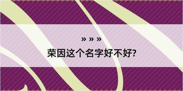 荣因这个名字好不好?