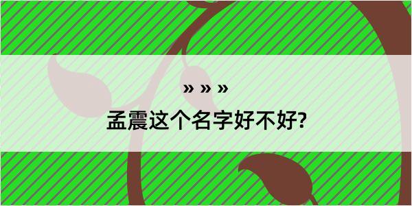 孟震这个名字好不好?