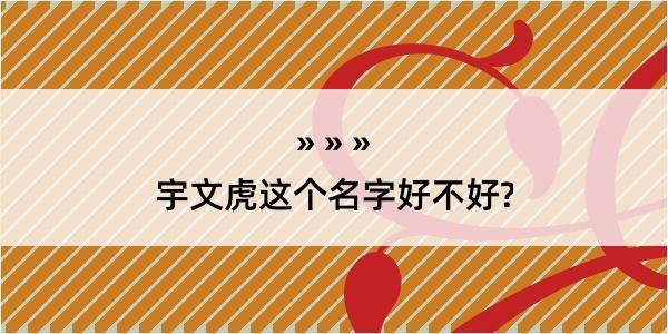 宇文虎这个名字好不好?