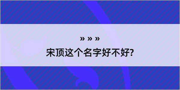 宋顶这个名字好不好?