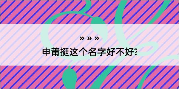 申莆挺这个名字好不好?