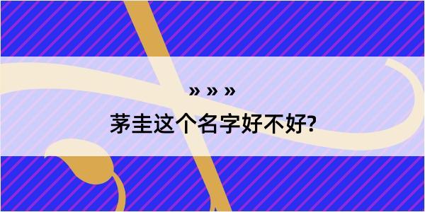 茅圭这个名字好不好?