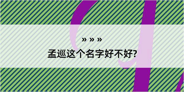 孟巡这个名字好不好?