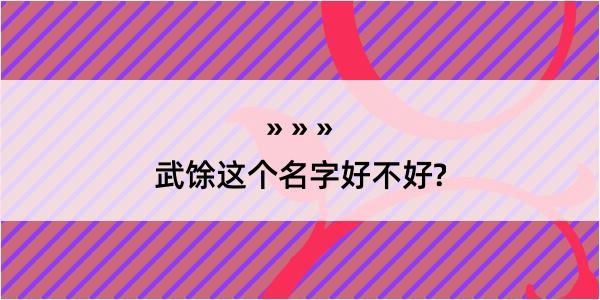 武馀这个名字好不好?