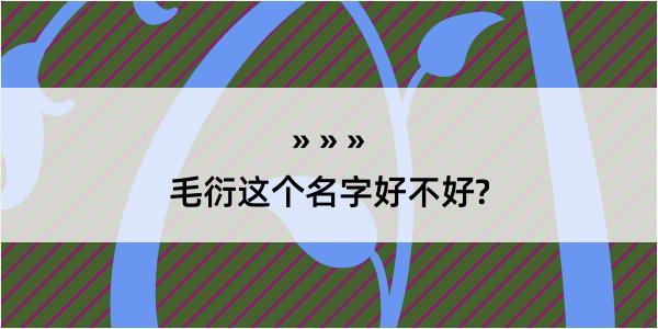 毛衍这个名字好不好?