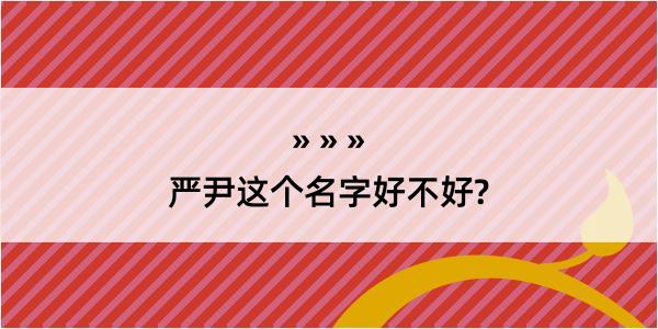 严尹这个名字好不好?