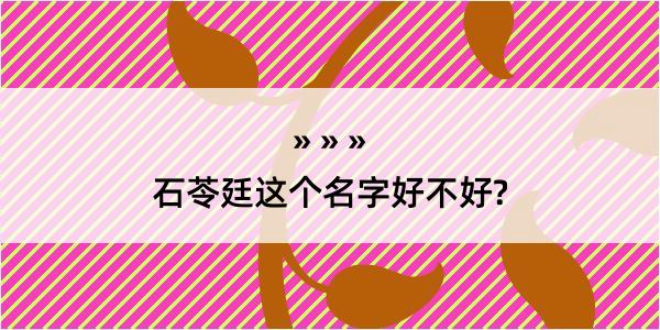 石苓廷这个名字好不好?