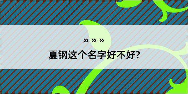 夏钢这个名字好不好?