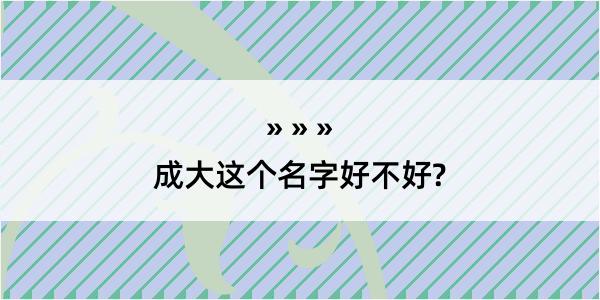 成大这个名字好不好?