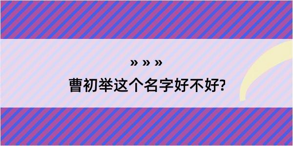 曹初举这个名字好不好?