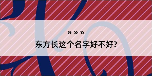 东方长这个名字好不好?