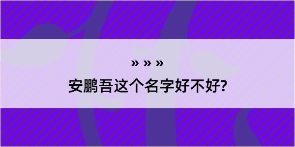 安鹏吾这个名字好不好?