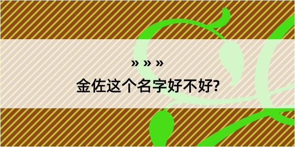 金佐这个名字好不好?