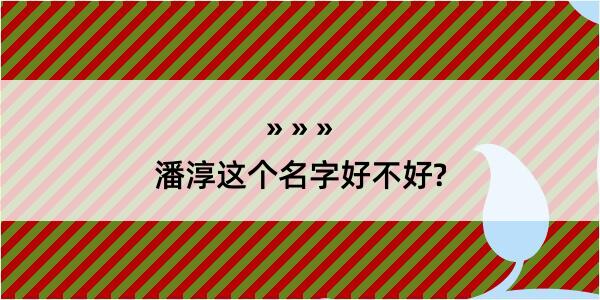 潘淳这个名字好不好?