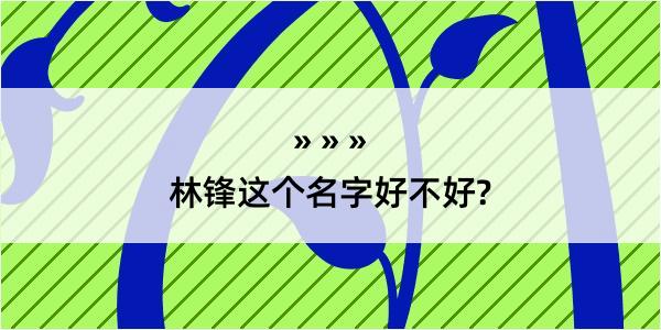 林锋这个名字好不好?