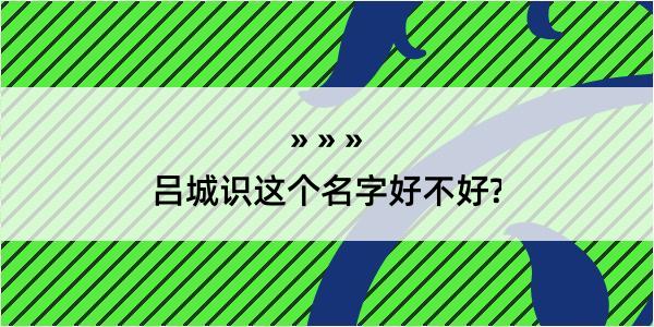 吕城识这个名字好不好?