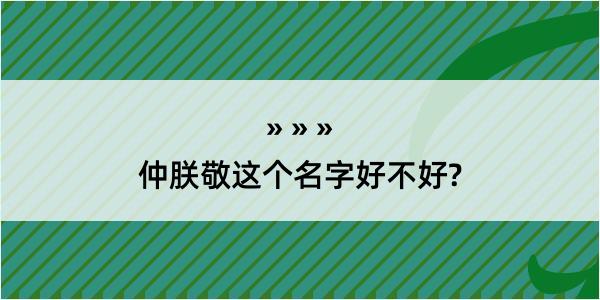 仲朕敬这个名字好不好?