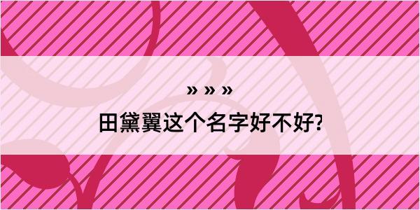 田黛翼这个名字好不好?