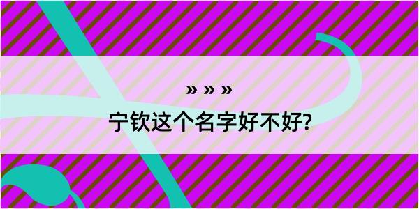 宁钦这个名字好不好?