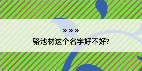 骆池材这个名字好不好?