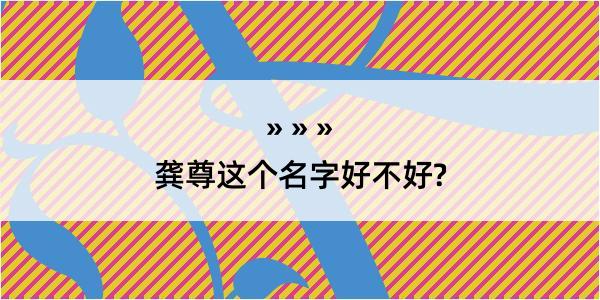 龚尊这个名字好不好?