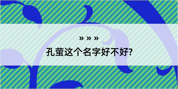 孔萤这个名字好不好?